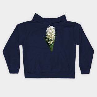 Hyacinths - Single White Hyacinth Kids Hoodie